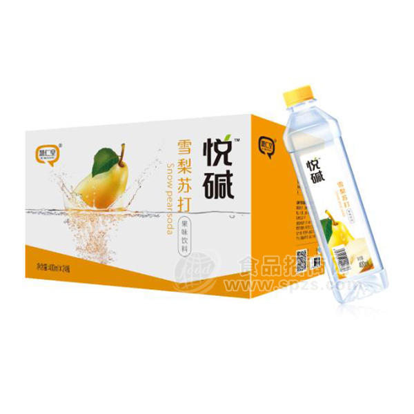 ·悦碱 雪梨苏打果味饮料400mlx24瓶 