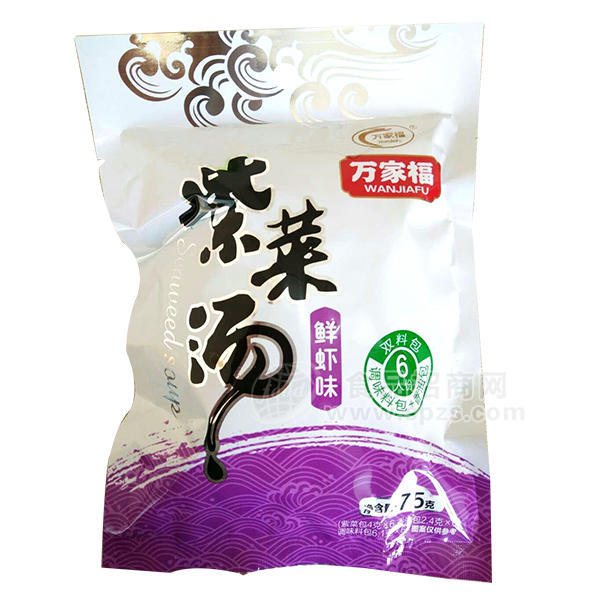 ·万家福 紫菜汤鲜虾味75g 