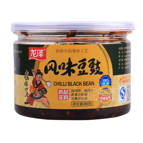 ·龙泽风味豆豉 酱类调味品400g 