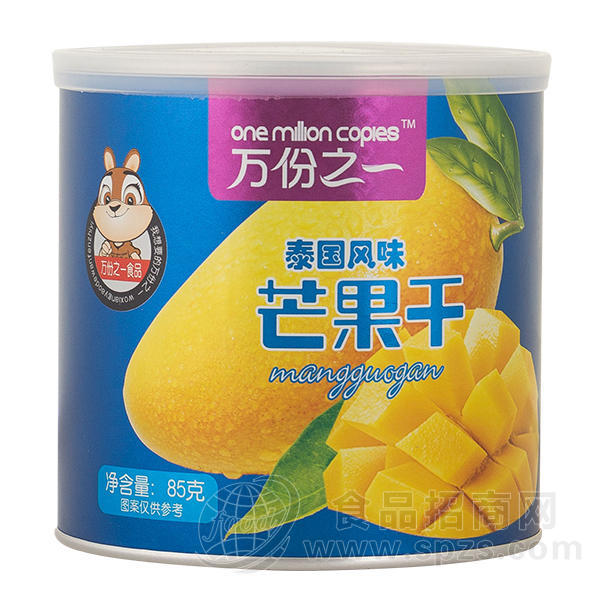 万份之一   泰国风味芒果干 休闲食品罐装85g