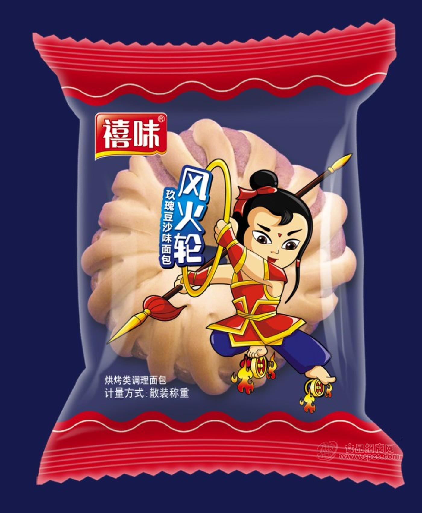 風(fēng)火輪玫瑰豆沙味面包