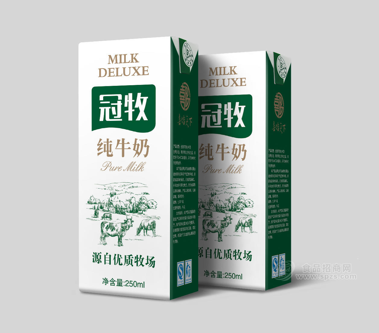 冠牧纯牛奶250ml 