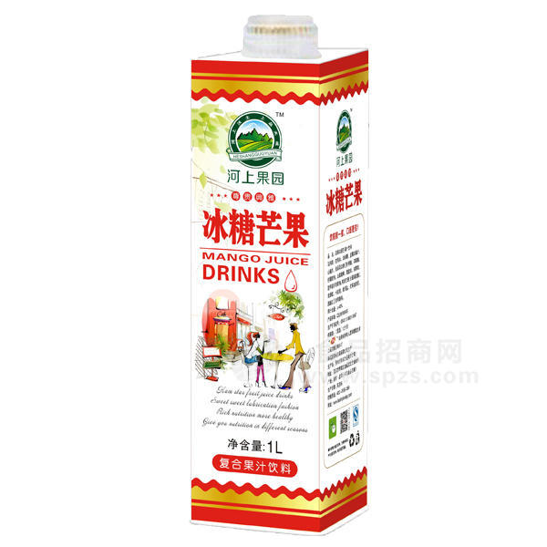 ·河上果园冰糖芒果 果汁饮料1L 