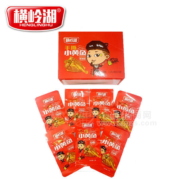 横岭湖 手撕小黄鱼 香辣味 休闲食品 15gx20