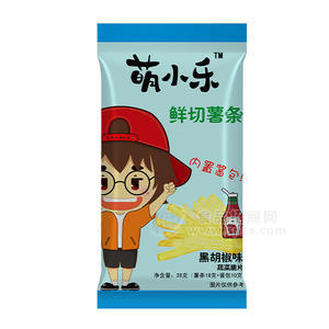 萌小樂 鮮切薯片 黑胡椒味 休閑食品 膨化食品 28g