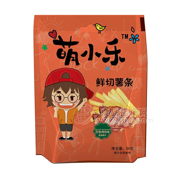 萌小樂 鮮切薯片 巴西烤肉味 休閑食品 膨化食品 50g