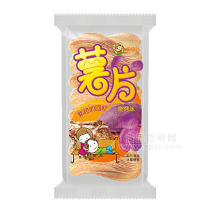 萌小樂 薯片  紫薯燒烤味 膨化食品 休閑食品