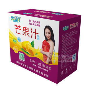 心美星 芒果汁 饮料 生榨进口原果浆 828mlx8瓶