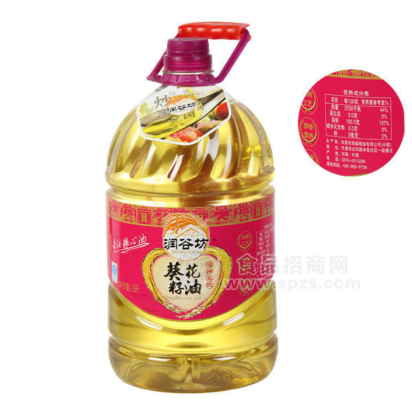 潤谷坊食用油  非轉(zhuǎn)基因葵花籽調(diào)和油5L