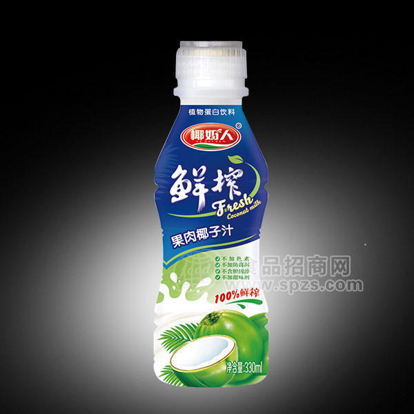 椰奶人 鲜榨果肉椰子汁 330ml_副本
