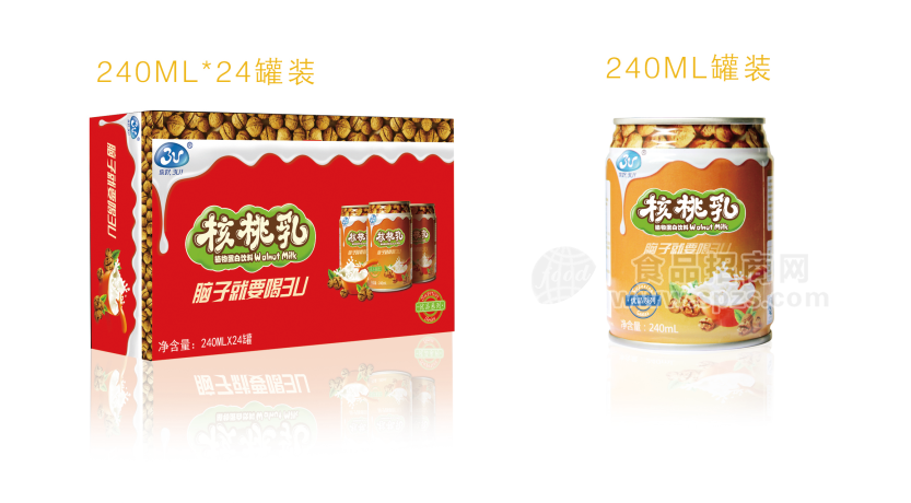 3u核桃乳240ml罐装