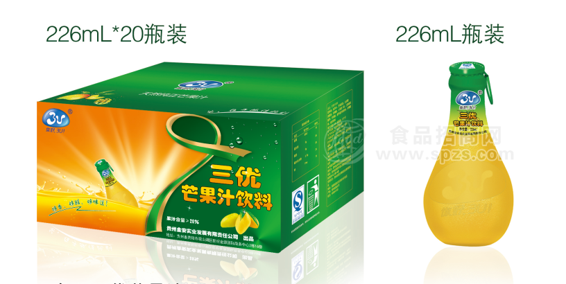三优芒果汁226ml瓶装