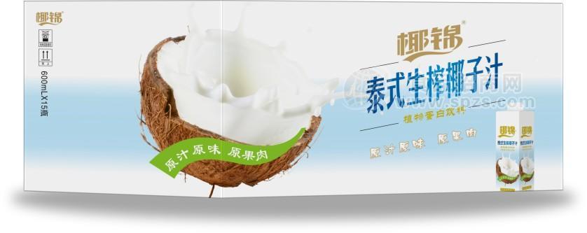·600mL方瓶泰式生榨椰子汁白色版纸箱 