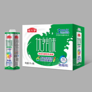 恒大梦 优养味 原味发酵型乳酸菌饮料1L