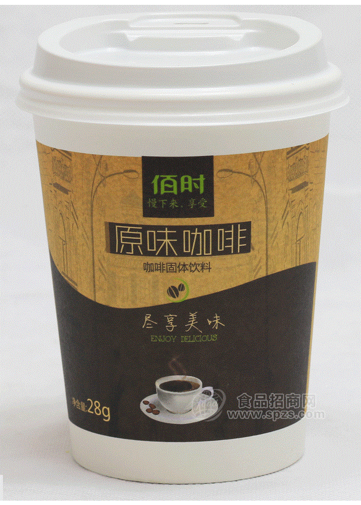 佰時(shí)28g杯裝咖啡速溶韓式原味咖啡招商