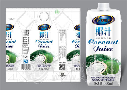 菲美乐 椰子汁（利乐钻石包）500ml