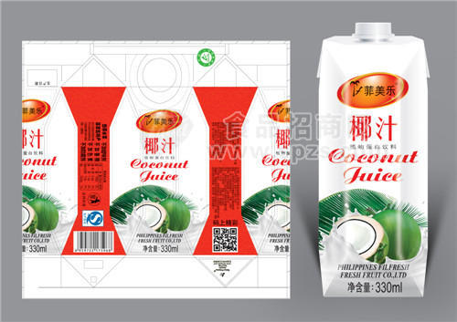 菲美乐 椰子汁（利乐钻石包）330ml