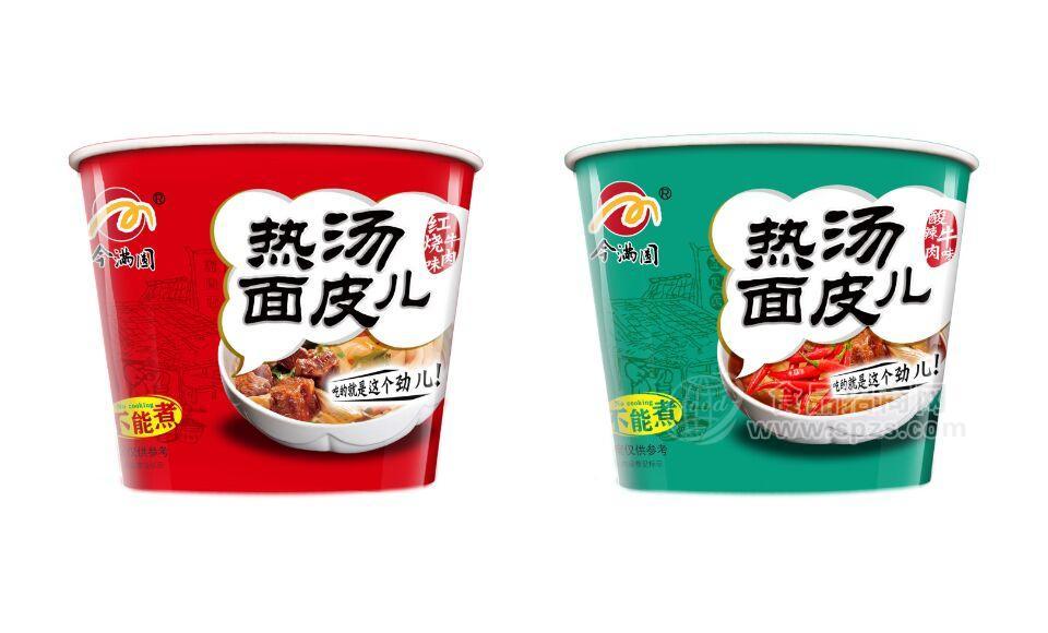 今滿圓 熱湯面皮兒紅燒牛肉味 桶裝方便食品