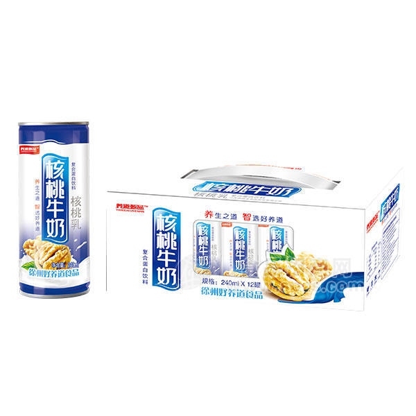养道甄品核桃牛奶复合蛋白饮料240mlx12罐
