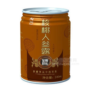 九仁 核桃人参露（马蹄罐）核桃露饮料 植物蛋白饮料240ml