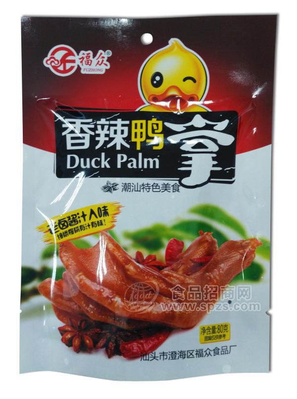 鴨掌，80g香辣味