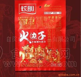 批发团购长明118g麻辣火边子牛肉干 四川小吃自贡土特产年货食品