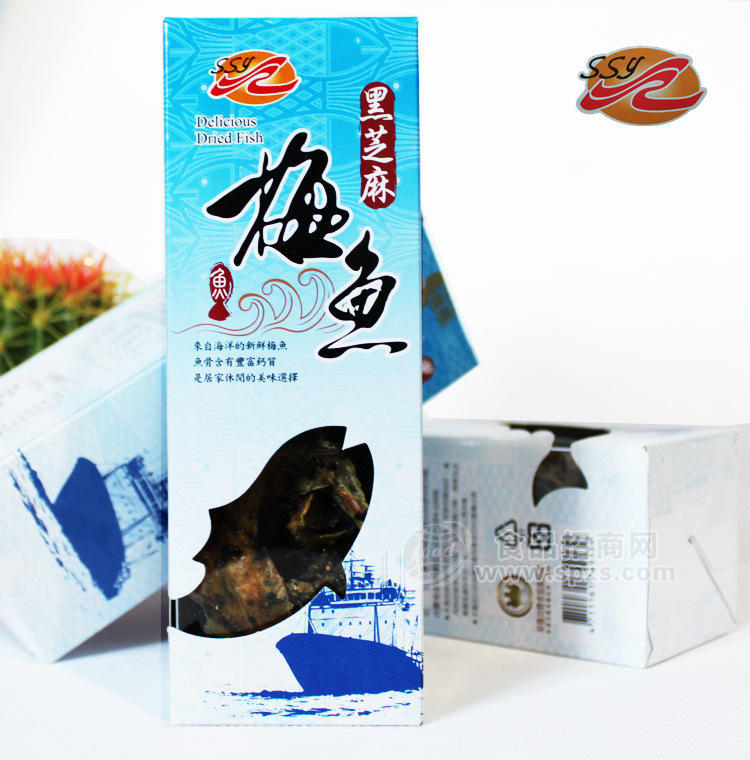 SSY食品 正品臺(tái)灣進(jìn)口 SSY黑芝麻梅魚 特產(chǎn) 魚零食