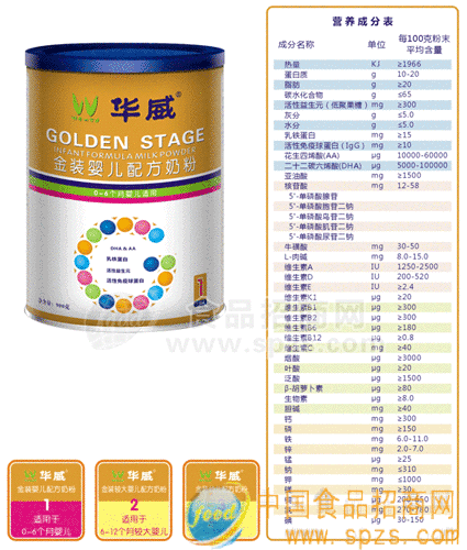 华威金装G系列奶粉