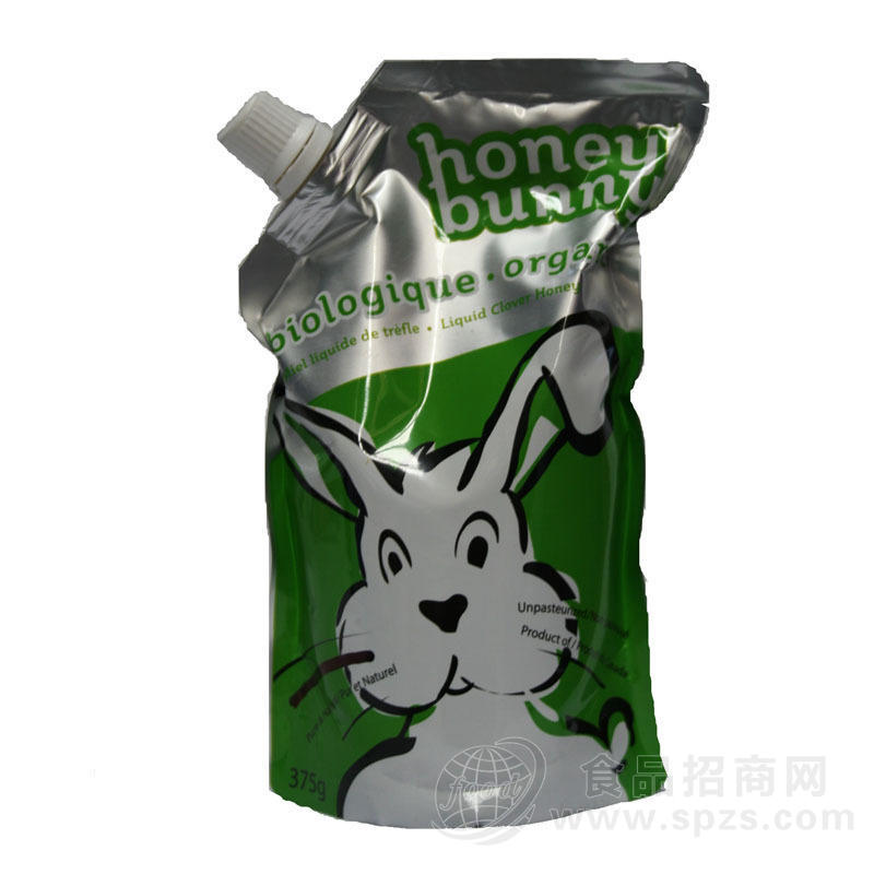供应哈尼兔三叶草纯蜂蜜（液体型）375g/袋加拿大原装进口