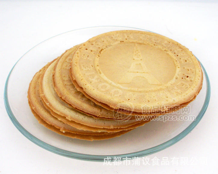 供應(yīng)優(yōu)質(zhì)餅干糕 膨化食品 蒲議法式煎餅牛奶味散裝