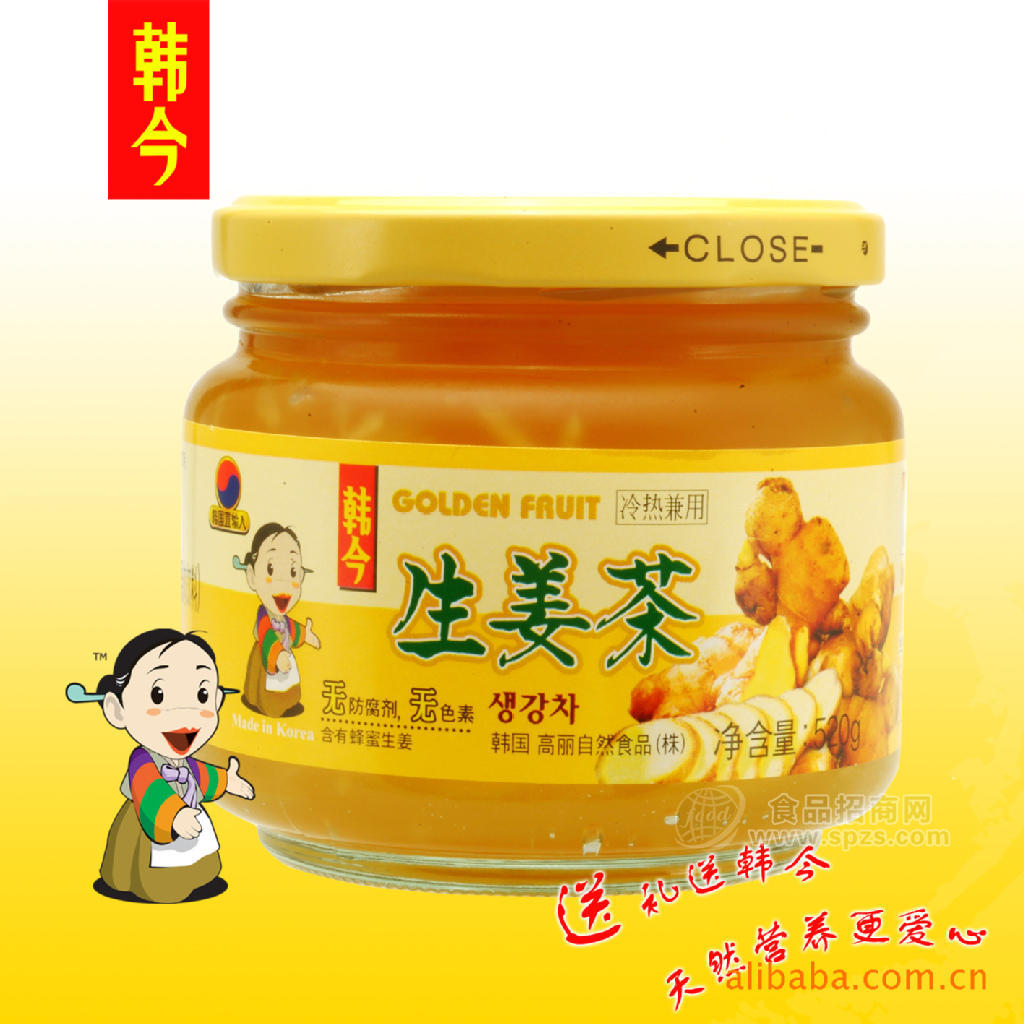 供應(yīng)冬夏皆宜 韓國進口食品 韓今蜂蜜生姜茶550g