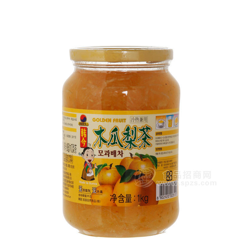 供應(yīng)清潤滋補 韓國進口食品 韓今蜂蜜木瓜梨茶1kg