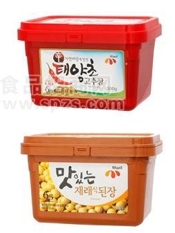 供应韩国进口 韩今 辣酱500g+大酱500g 两盒混搭装
