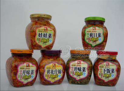 350g瓶裝菜系列（娃娃菜、爽口菜、開胃菜、黃花什錦、開味菜、下飯菜