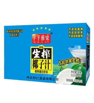 芊芊雅果 生榨椰子汁植物蛋白飲料500gx15瓶