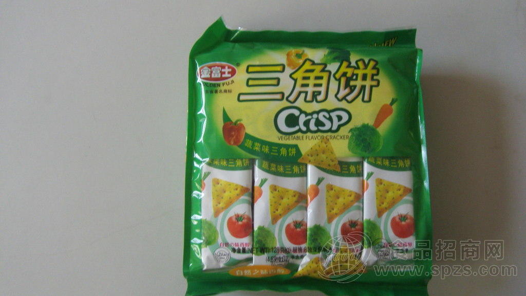 供应128g金富士蔬菜三角饼独立包装