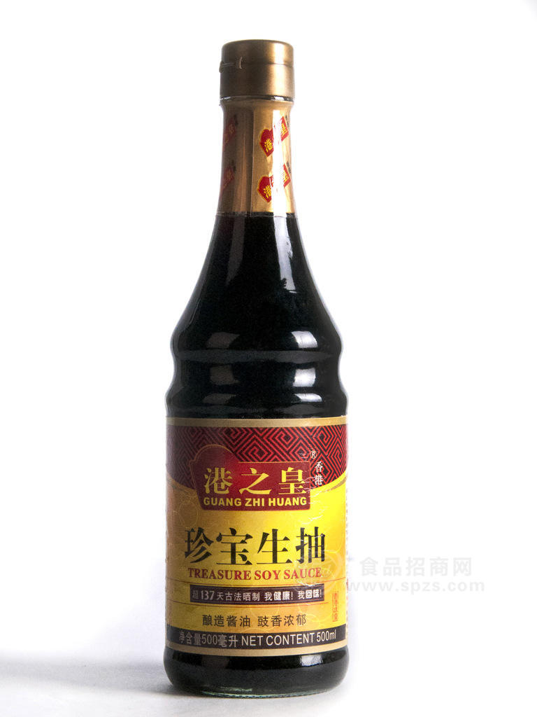 供应港之皇豉香浓郁500ml珍宝生抽