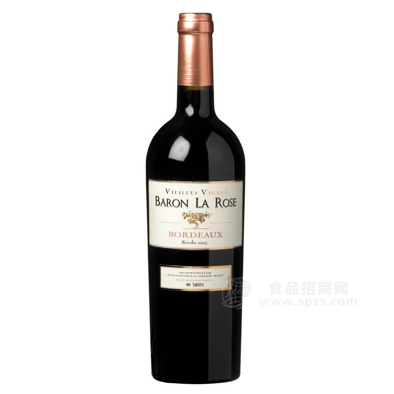 供应法国进口红酒 玫瑰伯爵红葡萄酒 世界葡萄酒竞赛银奖 2007年