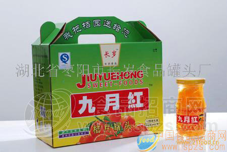 供应九月红桔片罐头