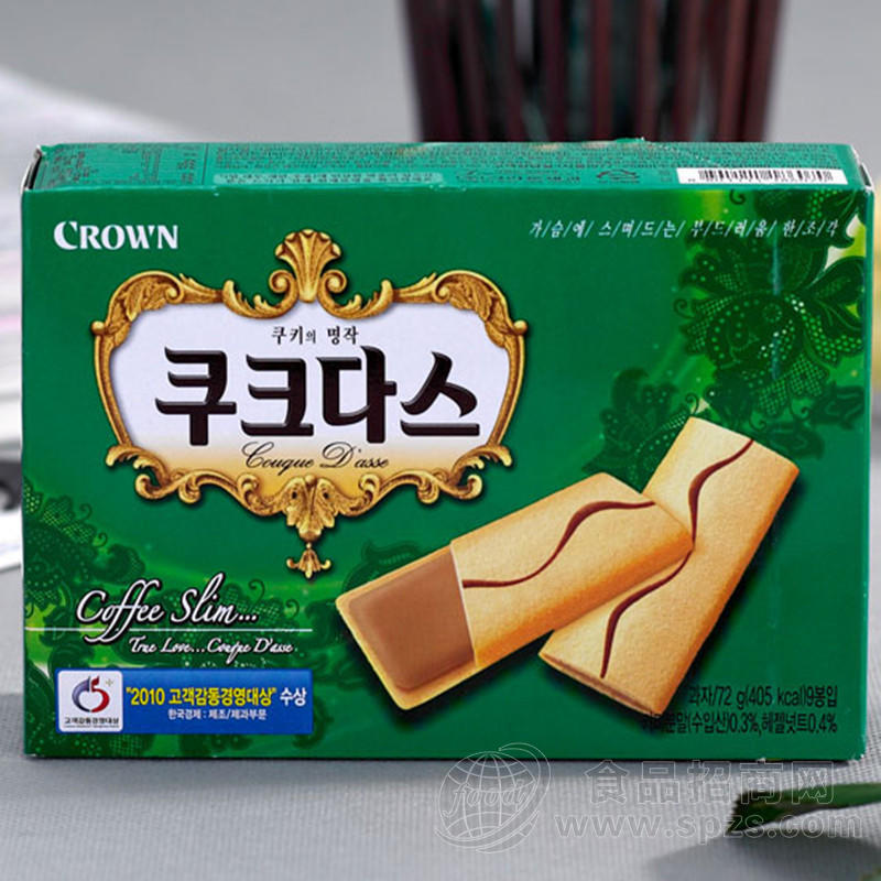 供应韩国进口 可瑞安小咖啡蛋卷72g