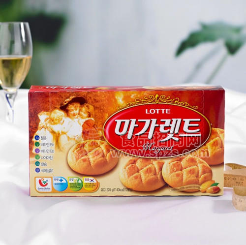 供应Lotte 韩国进口食品 乐天马加力软饼派228克/盒 软饼