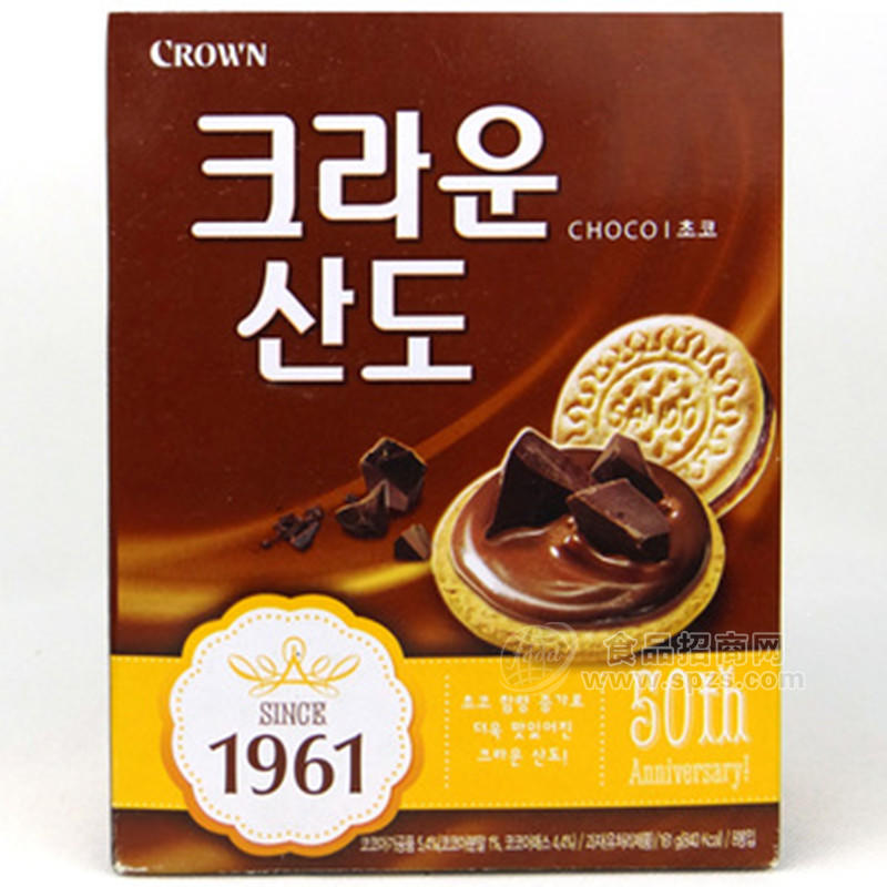 供应韩国进口 可瑞安山都巧克力夹心饼干161g