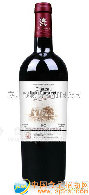 供應CHATEAU HAUT BARATEAU 2000巴拉特城堡干紅