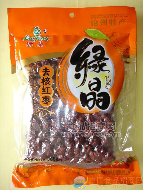 供应“绿晶枣”360克精装金丝无核枣