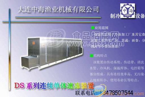 供應DS系列連續(xù)單體速凍裝置