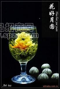 藝術(shù)花茶 開花茶 工藝茶 花好月圓