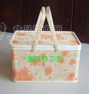 竹编食品包装盒、食品包装篮子