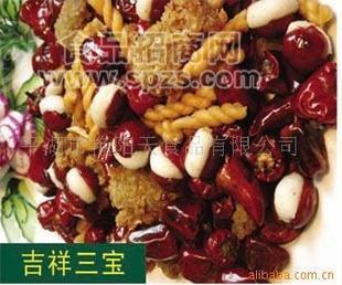 糯米枣、金花条、元宝肉（盐酥鸡）