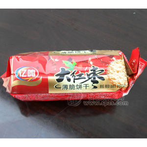 亿鸣大红枣饼干葱油饼干180g小食 零食休闲食品