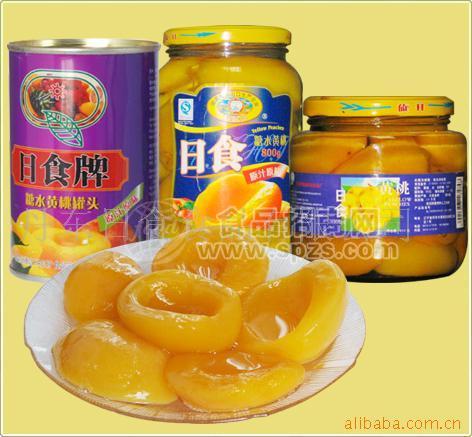 供應(yīng)丹東日食食品有限公司 純正糖水黃桃罐頭